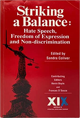 Photo of the ARTICLE 19 publication 'Striking a Balance'